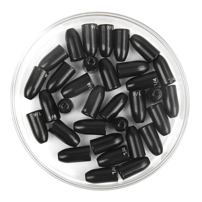3/8oz 1/2oz 1/4oz 3/16 oz Anodized Black  non chip Tungsten Bullet Worm Sinkers
